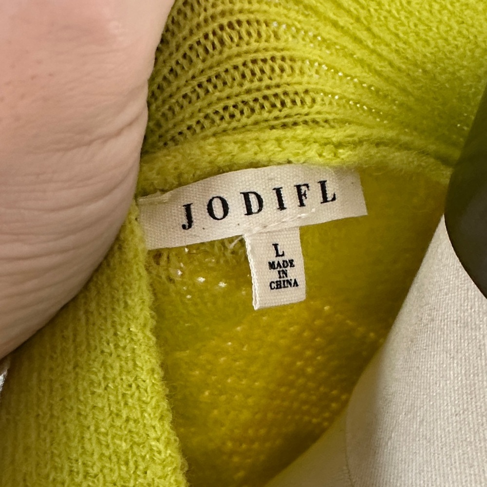 JODIFL Bright Yellow houndstooth open Cardigan - Picture 2 of 6